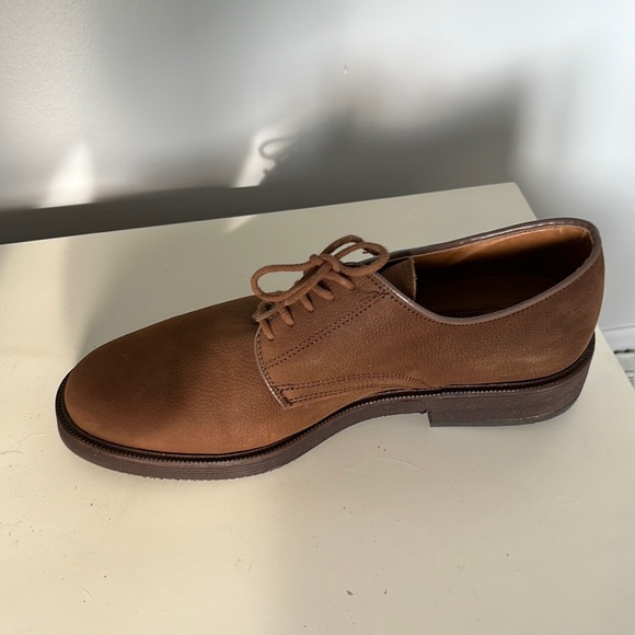 Marks & Spencer Tan Nubuck Oxfords, U.S 8.5, Never Worn Like New - Picture 5 of 7
